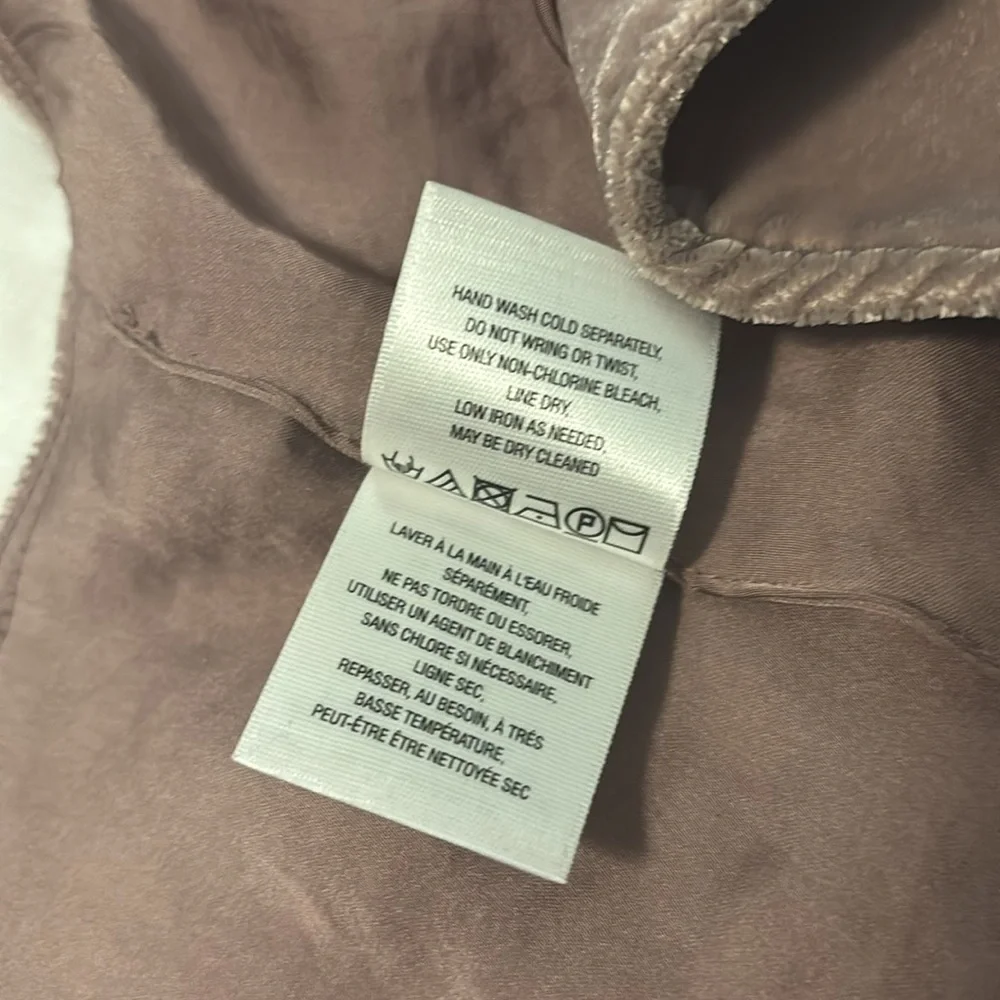 Free People rose mauve open velvet vest w/admirial buttons SZ   M boho chic - Picture 9 of 13